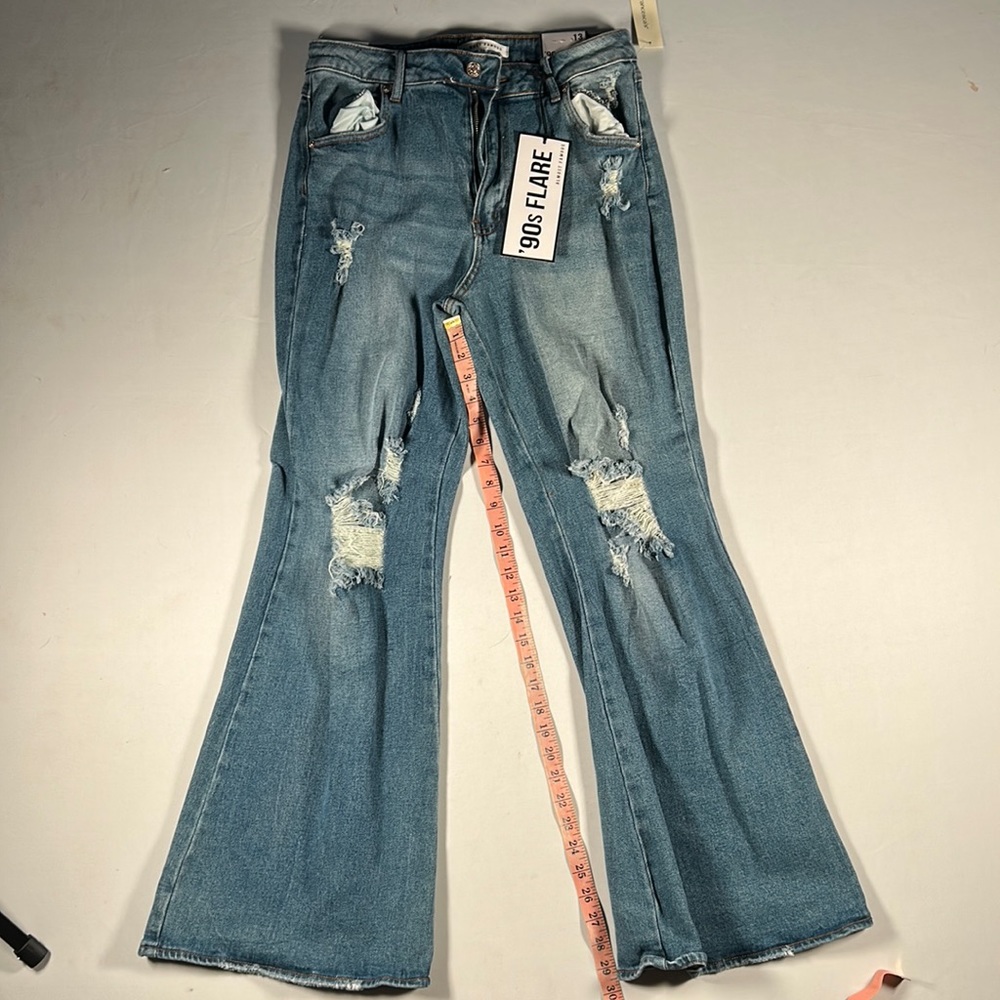 90s Flare Bell Bottom Ripped Jeans (13) - BRAND NEW